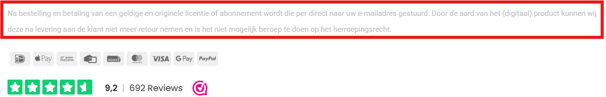Digitale Producten Herroepingsrecht